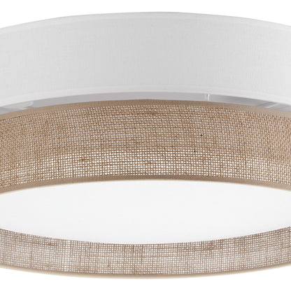 LINOBIANCO Natural Linen Flush Mount Ceiling Light for Bedroom, Hallway & Living Room