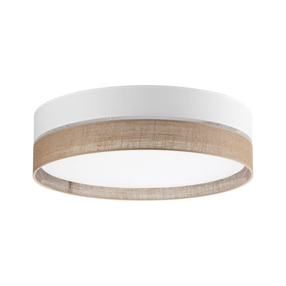 Linobianco Natural Linen Flush Mount Ceiling Light for Bedroom, Hallway & Living Room