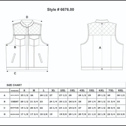 Open Road Men's Denim & Leather Club Vest