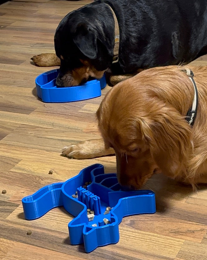 Personalized Pet Puzzle Feeder Bowl | Dog Shaped