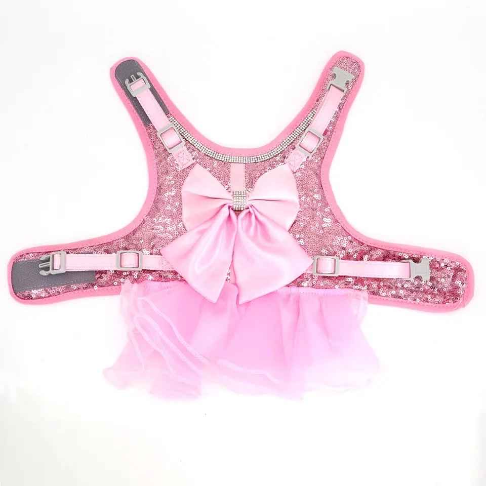 Princess Sequin Tutu Dog Harness Dress | Dog Harness Dress