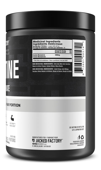 Jacked Factory Creatine Monohydrate Powder - Canadian-Owned Informed Choice Certified Supplement for Increased Muscle Mass*, Improved Strength, Power, & Performance** - 85 Servings, Arctic White 🍁 All In One Marketplace Canada