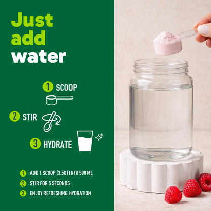 Organika Canadian-Made Electrolytes Powder with Vitamin C & Prebiotic Fibre - Sugar-Free Hydration Drink Mix - Wild Raspberry - 210 g - 60 servings 🍁 All In One Marketplace Canada