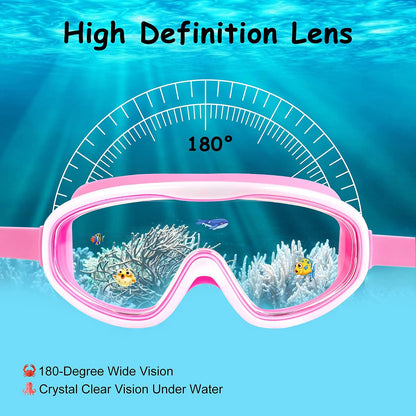 COOLOO Kids Swim Goggles for Age 3-15, 2 Pack Kids Goggles for Swimming with Nose Cover, No Leaking, Anti-Fog, Waterproof 🍁 All In One Marketplace Canada