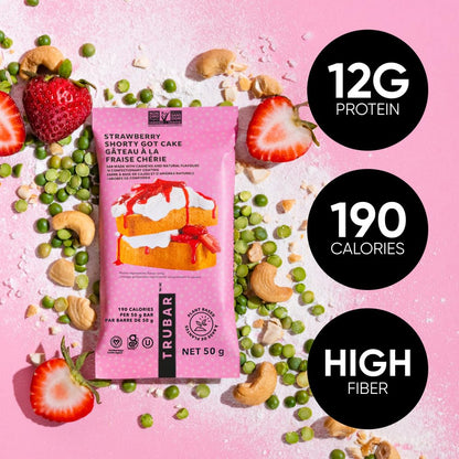 TRUBAR Vegan Protein Bar Variety Pack, Strawberry Shorty Got Cake & Whipped for Key Lime, Gluten Free, Plant Based Protein, Dairy Free, Non GMO, Soy Free, No Sugar Alcohols, 12G Protein, High Fiber, On the Go Snack Bars, 16 CT