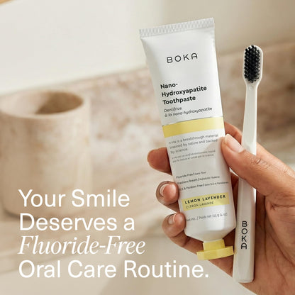 Boka Fluoride Free Toothpaste, Nano Hydroxyapatite Toothpaste, Appropriate for Sensitive Teeth - for Adult Oral Care - Lemon Lavender Flavor, 4 Fl Oz (113g) 1Pk 🍁 All In One Marketplace Canada