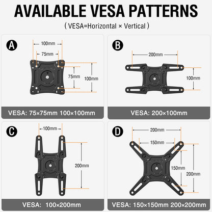 ELIVED Full Motion TV Monitor Wall Mount for Most 14-42 Inch LED LCD Flat Screen TVs & Monitors, Swivel Tilt Extension Rotation TV Mount Bracket Max VESA 200x200mm, up to 44 lbs 🍁 All In One Marketplace Canada