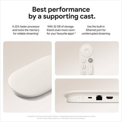 Google TV Streamer (4K) - Fast Streaming Entertainment With Voice Search Remote - Watch Movies, Shows, Live TV, and Netflix in 4K HDR - Smart Home Control - 32 GB Storage - Porcelain 🍁 All In One Marketplace Canada