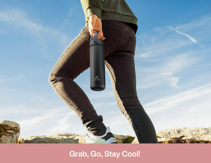 POWCAN 26 oz Insulated Water Bottle with 2-in-1 Straw and Spout Lid, Keep Cold 24H, Leak-Proof, Fits in Car Cup Holder, Stainless Steel Water Bottle for Sports, Travel, and School (Cotton Candy) 🍁 All In One Marketplace Canada