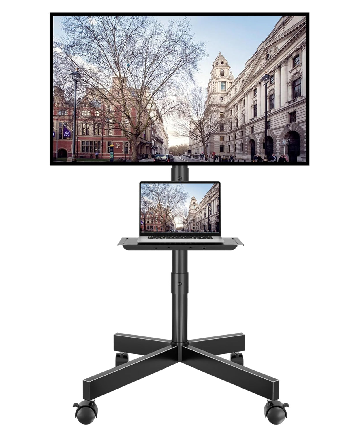 BONTEC Mobile TV Stand with Tilt Function, Rolling TV Cart for 23-60" LED, LCD, OLED TVs, Holds up to 88lbs, Max VESA 400x400mm, Adjustable Media Shelf, TV Stand for Living Room, Bedroom, Office 🍁 All In One Marketplace Canada