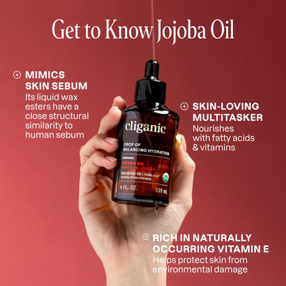 Cliganic Organic Jojoba Oil 473ml, 100% Pure | Bulk, Natural Cold Pressed Unrefined Hexane Free for Hair & Face | Base Carrier Oil 🍁 All In One Marketplace Canada