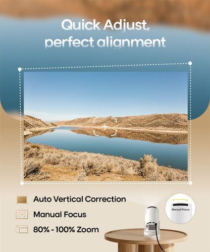 Magcubic Projector with WiFi 6 and Bluetooth 5.4, Mini Portable Projecteur with Auto Keystone, 4K Support, 200 ANSI, 180 Degree Rotation, Built-in Apps, Smart Projector for Outdoor Movie Bedroom 🍁 All In One Marketplace Canada