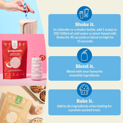 Good Protein Vegan Plant-based Protein Powder 100% Natural, Non-GMO, Dairy-free, Gluten-free, Soy-free, No Added Sugar and Nothing Artificial. Vanilla Cupcake All-in-One Shake 880 grams 🍁 All In One Marketplace Canada