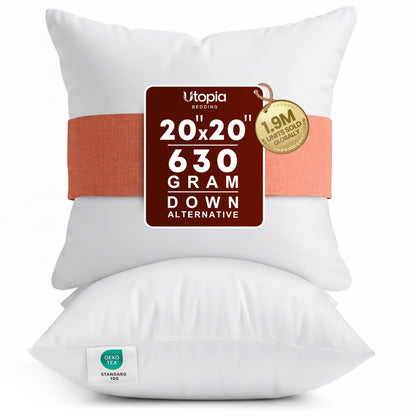 Utopia Bedding Throw Pillows Insert (Pack of 2, White) - 20 x 20 Inches Bed and Couch Pillows - Indoor Decorative Pillow 🍁 All In One Marketplace Canada