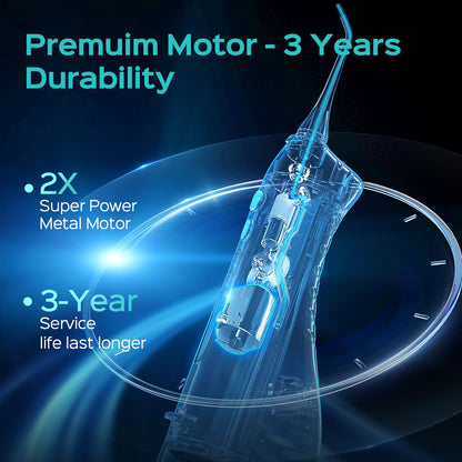 COSLUS Water Teeth Flosser C20 (F5020E): 300ML Cordless Electric Water Tooth Flossing Rechargeable IPX7 Waterproof Portable Travel Flossers Set for Teeth 🍁 All In One Marketplace Canada