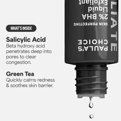 Paula's Choice SKIN PERFECTING 2% BHA Liquid Salicylic Acid Exfoliant, Daily Facial Exfoliator for Enlarged Pores, Wrinkles & Fine Lines, Fragrance-Free, Travel Size - 30 ml 🍁 All In One Marketplace Canada