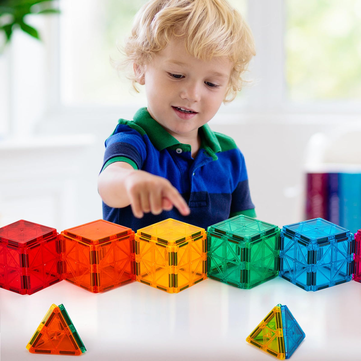 Magnetic Tiles, 110PCS Magnet Building Set, Magnetic Building Blocks,Construction STEM Toys for Kids, Gift for Boys Girls 🍁 All In One Marketplace Canada