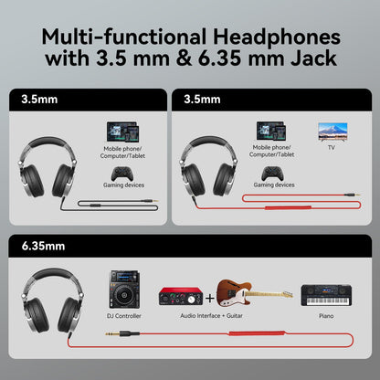 OneOdio Pro-10 Over Ear Wired Headphones for School Studio Monitor & Mixing DJ Stereo Headsets, 50mm Neodymium Drivers, in-Line Mic, 3.5mm/6.35mm Jack for AMP Computer Recording Phone Piano Guitar 🍁 All In One Marketplace Canada