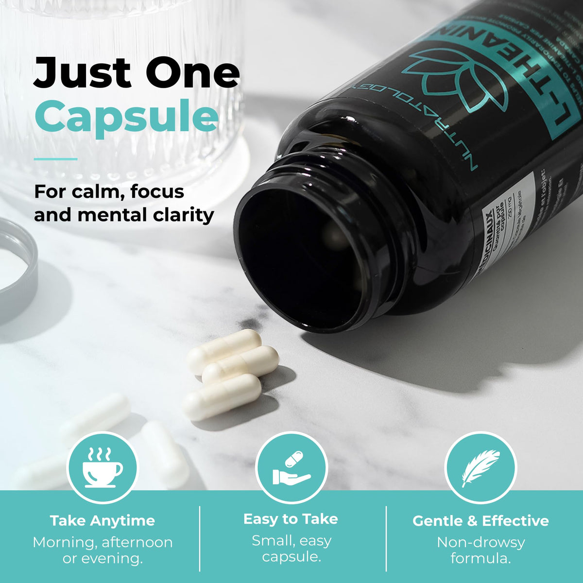 Nutratology® L-Theanine 250MG Capsules | Canadian-Made | For Stress Management | Promotes Relaxation & Calmness Without Drowsiness - L-Theanine Supplement for Stress Relief | 120 Capsules 🍁 All In One Marketplace Canada