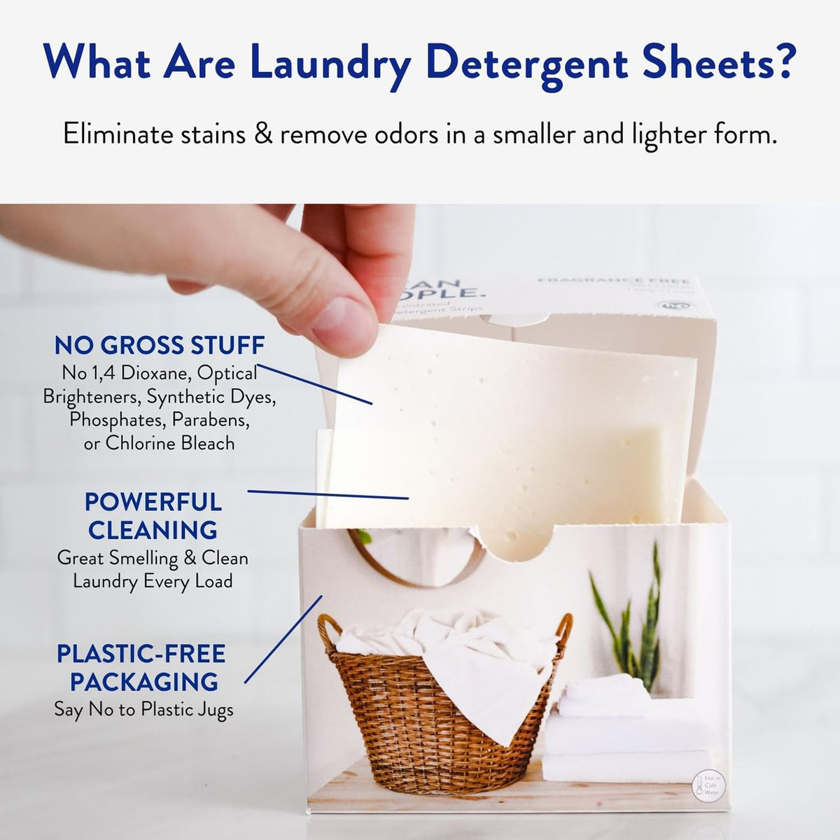 Clean People Laundry Detergent Sheets - Recyclable Packaging, Hypoallergenic, Stain Fighting - Ultra Concentrated, Laundry Soap - Fresh Scent, 192 Pack 🍁 All In One Marketplace Canada