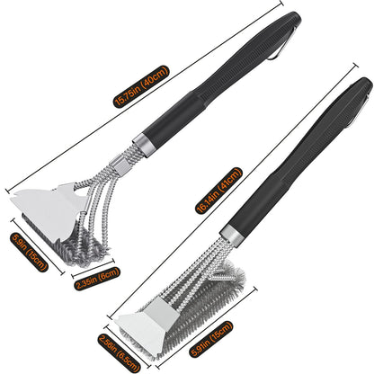 2 Packs BBQ Grill Brush, BBQ Brush Cleaner for Grill, Stainless Steel BBQ Cleaning Brush with Scraper, BBQ Accessories Suitable for Gas, Charcoal, Infrared & Barbecue Grill 🍁 All In One Marketplace Canada