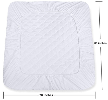 Utopia Bedding Quilted Fitted Mattress Pad, King Size, Elastic Fitted Mattress Topper Protector and Cover Stretches up to 16 Inches Deep, Machine Washable (White) 🍁 All In One Marketplace Canada