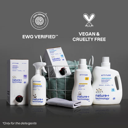 ATTITUDE Liquid Laundry Detergent Refill, EWG Verified, HE Compatible, Plant-Based & Vegan, Natural Laundry Soap, Made in Canada, Unscented, 160 Loads, 4 Liters 🍁 All In One Marketplace Canada
