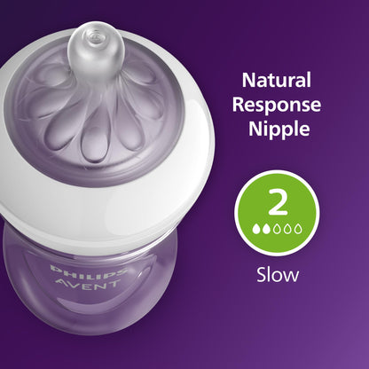 Philips Avent Natural Baby Bottles with Natural Response Nipples (Slow Flow, Flow 2), 4oz, 4-pack, SCY900/04 🍁 All In One Marketplace Canada