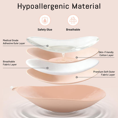 GKHWON Adhesive Bra Strapless Backless Invisible Push Up Sticky Bra with Silicone Nipple Covers Reusable Beige B 🍁 All In One Marketplace Canada
