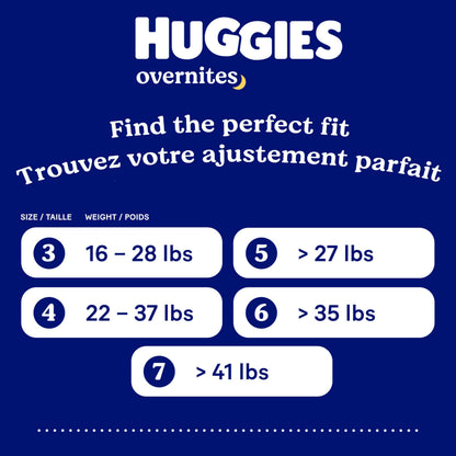 Huggies Overnites Size 3 Overnight Diapers (16-28 lbs), 66 Ct 🍁 All In One Marketplace Canada