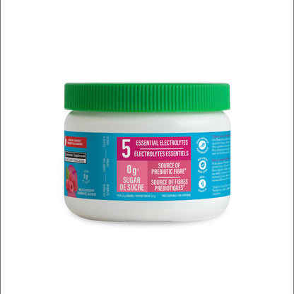 Organika Canadian-Made Electrolytes Powder with Vitamin C & Prebiotic Fibre - Sugar-Free Hydration Drink Mix - Wild Raspberry - 210 g - 60 servings 🍁 All In One Marketplace Canada