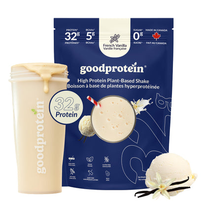 Good Protein – 32g Protein, Vegan High Protein Powder, 100% Natural, Non-GMO, Dairy-free, Gluten & Soy Free and No Added Sugar. Plant-Based Protein Shake (French Vanilla, 940 g) 🍁 All In One Marketplace Canada