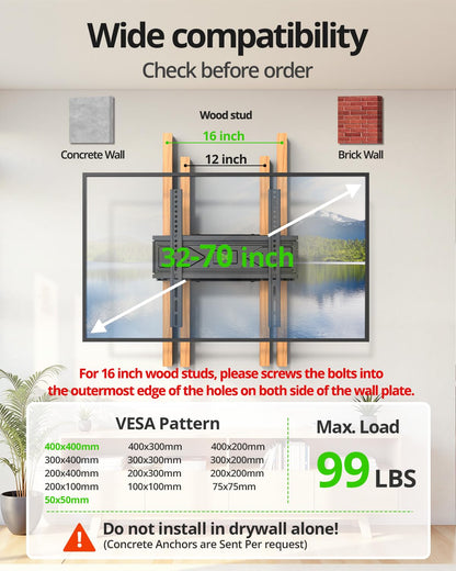 USX MOUNT Full Motion TV Wall Mount for Most 32-70 inch TVs up to 99 Lbs, Wall Mount TV Bracket with Articulating Swivel Tilting, TV Mount Fit 12" 16" Wood Studs, Max VESA 400x400mm, XMM903 🍁 All In One Marketplace Canada