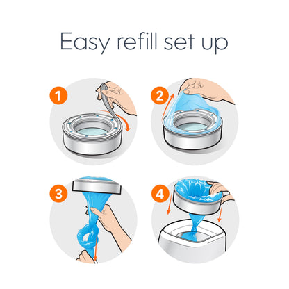 Diaper Genie Essentials Round Refill 4-Pack | Holds Up to 1280 Newborn Diapers | Features Unscented Continuous Film | Compatible with Diaper Genie Complete and Expressions Pails 🍁 All In One Marketplace Canada