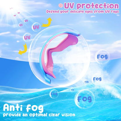 Kids Goggles Swimming, 2 Pack Kids Swimming Goggles for Age 4-14 Wide Vision Anti-Fog UV Protection Waterproof for Boys Girls 🍁 All In One Marketplace Canada
