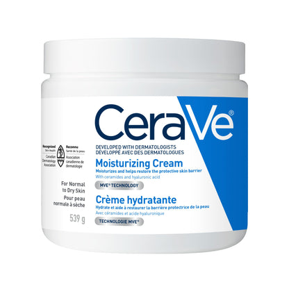 CeraVe Moisturizing Cream, Daily Face, Hands, & Body Cream Moisturizer for Dry Skin With Hyaluronic Acid and Ceramides for Women and Men. Sensitive skin, Oil-free, Non-comedogenic, Fragrance-Free, 539 Grams 🍁 All In One Marketplace Canada