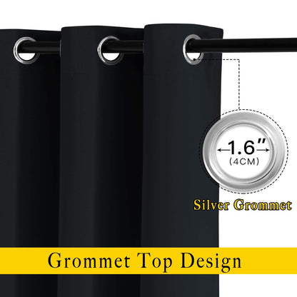 NICETOWN Blackout Curtains 2 Panels - Black Out Curtains 84 Inch Long,Insulated Curtains Room Darkening Grommet Curtains for Bedroom Living Room Windows (52 by 84 Inches,Black,Set of 2) 🍁 All In One Marketplace Canada