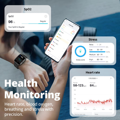 Fixwink Smart Watch for Men Women (Answer/Make Call), 1.83" HD Fitness Tracker with Heart Rate/SpO2/Sleep Monitor, Pedometer, 120+ Sport Modes, IP67 Waterproof, 7-Day Battery, for iOS Android, Black 🍁 All In One Marketplace Canada