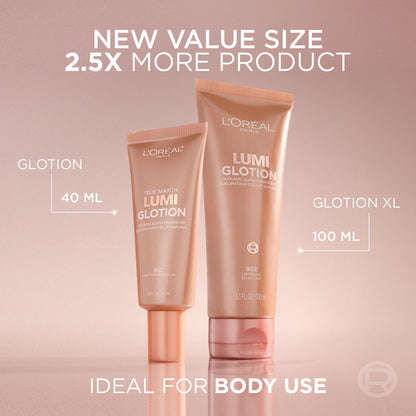 L’Oréal Paris Lumi Glotion Jumbo, Natural Glow Enhancer for Face & Body, Instantly Hydrates and Illuminates Skin, Sheer Colour Tint, Offers a Sunkissed Glow, 902 Light, 100 mL 🍁 All In One Marketplace Canada