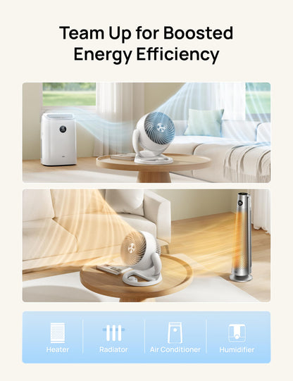 DREO Fan for Bedroom, 12 Inches, 70ft Powerful Airflow, 25db Quiet Table Air Circulator Fans for Whole Room, 120° Adjustable Tilt Desk Fan, 3 Speeds, Desktop Fan for Home, Office, Kitchen, RV 🍁 All In One Marketplace Canada