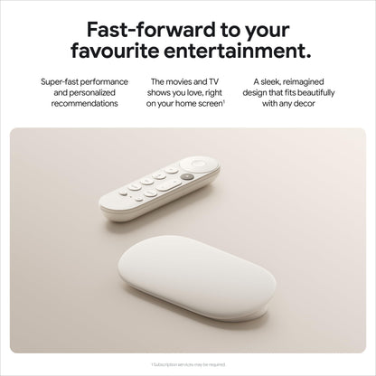 Google TV Streamer (4K) - Fast Streaming Entertainment With Voice Search Remote - Watch Movies, Shows, Live TV, and Netflix in 4K HDR - Smart Home Control - 32 GB Storage - Porcelain 🍁 All In One Marketplace Canada
