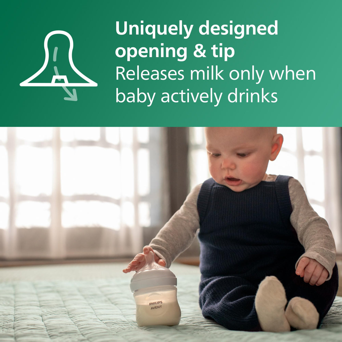 Philips Avent Natural Glass Baby Bottles with Natural Response Nipples (Slow Flow, Flow 2), 4oz, 3-pack, SCY910/03 🍁 All In One Marketplace Canada