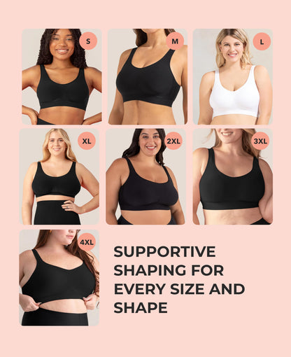 SHAPERMINT Wireless Bras for Women - Full Support Seamless Bralette, Compression Sports Bra, Plus Size Minimizer Bras, Padded Wirefree Bra for Women Black 🍁 All In One Marketplace Canada