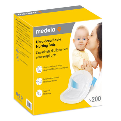 Medela Ultra-Breathable Nursing Pads, Highly Absorbent, Super Soft, Discreet Design for Comfortable Wear, Pack of 200 🍁 All In One Marketplace Canada