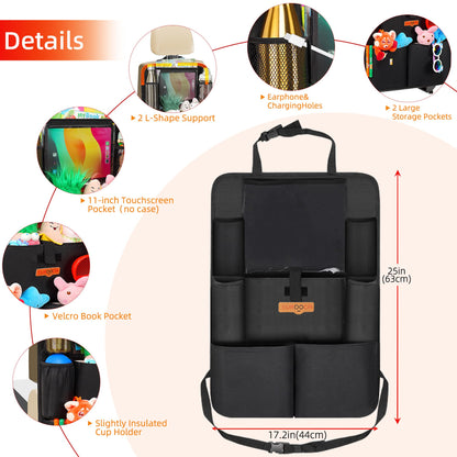 SURDOCA Backseat Car Organizer,4th Gen Back Seat Protector with 11 Inch Tablet Holder, 8 Pockets,Car Storage Accessories Back Seat Organizer for Kids 🍁 All In One Marketplace Canada