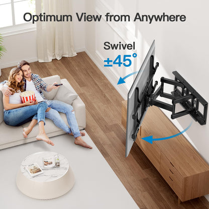 Pipishell Full Motion TV Wall Mount for 37-84" Flat Curved TVs, Wall Mount TV Bracket with Dual Articulating Arms Swivel Tilt Rotation, TV Mount up to 132lbs Max VESA 600x400 Fit 12"-16" Wood Stud 🍁 All In One Marketplace Canada