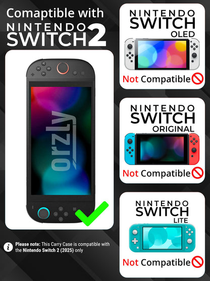 Carry Case for Nintendo Switch 2 (2025) Hard Shell Travel Case with Screen Padding, Game Card & microSD Slots, Zipped & Open Pockets for Accessories 🍁 All In One Marketplace Canada