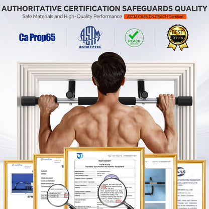 ALLY PEAKS Pull Up Bar Thickened Steel Pipe Super Heavy Duty Steel Frame Upper Workout Bar| Multi-Grip Strength for Doorway | Indoor Chin-Up Bar Fitness Trainer for Home Gym Portable (silver2) 🍁 All In One Marketplace Canada