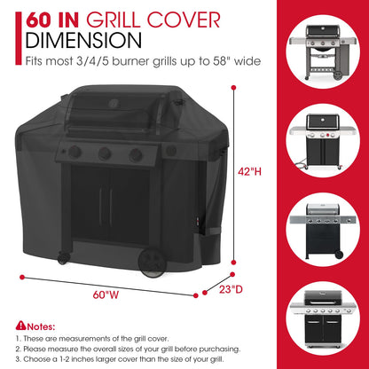 UNICOOK BBQ Cover 60 Inch, Heavy Duty Waterproof Housse BBQ, Special Fade and UV Resistant Outdoor Barbecue Grill Cover, Barbecue Accessories Compatible for Weber Char-Broil Nexgrill and More 🍁 All In One Marketplace Canada