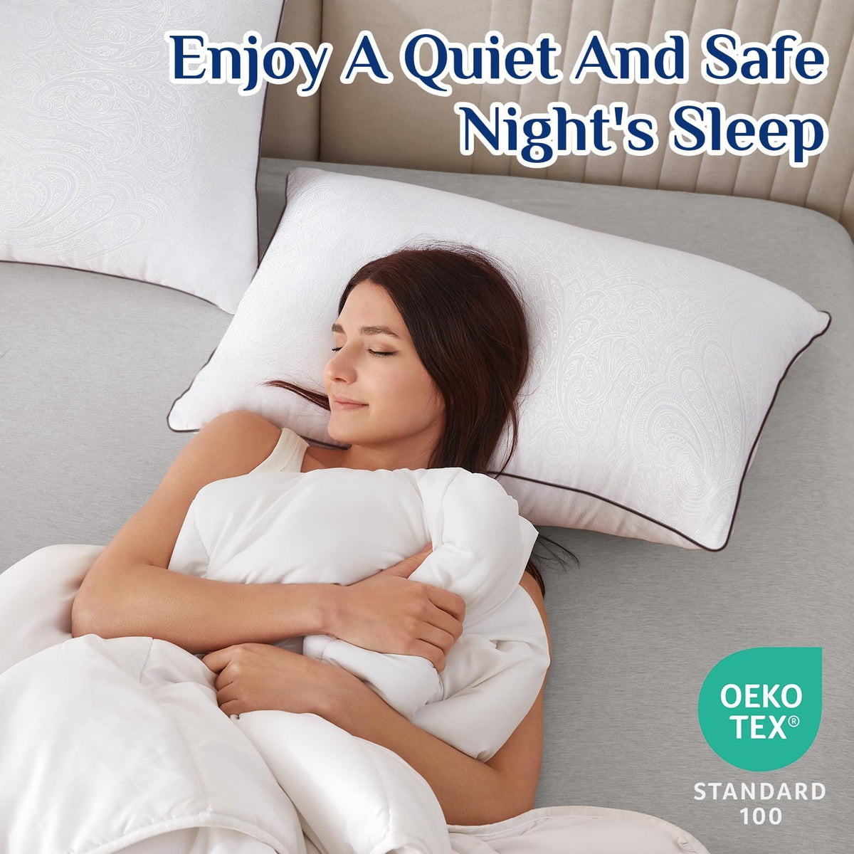 JOLLYVOGUE Pillows Queen Size 2 Pack for Sleeping, Soft and Supportive Bed Pillow for Side and Back Sleeper, Down Alternative Hotel Collection Pillows-20 x30 🍁 All In One Marketplace Canada